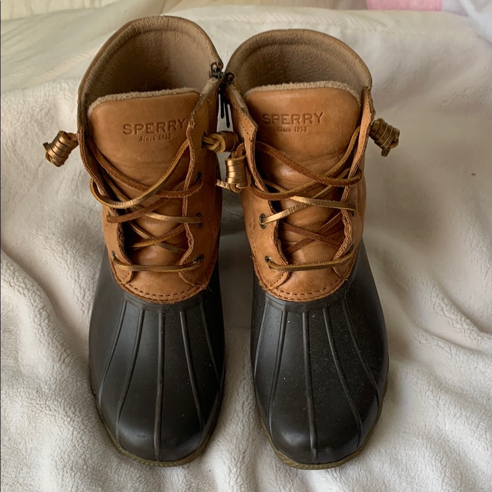 Sperry Brown and Black Duck Boots